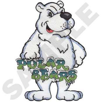 Polar Bears Mascot Machine Embroidery Design