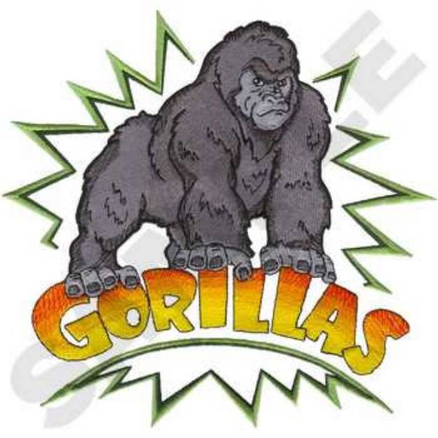 Picture of Gorillas Mascot Machine Embroidery Design