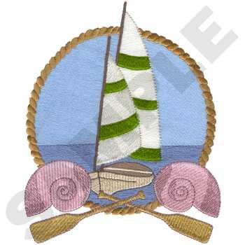 Sailboat Scene Machine Embroidery Design