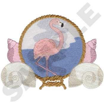 Flamingo Scene Machine Embroidery Design