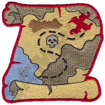 Pirates Nautical Map Machine Embroidery Design