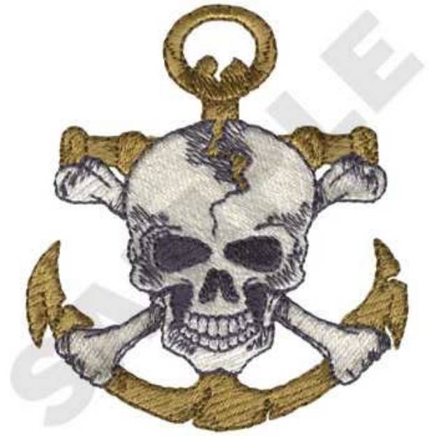 Picture of Skull & Anchor Machine Embroidery Design