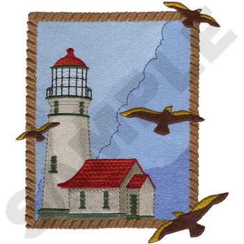 Rope Lighthouse Machine Embroidery Design