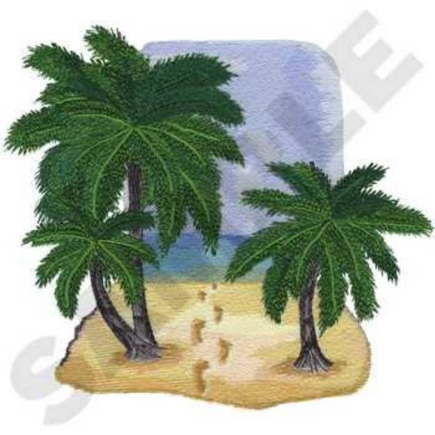 Picture of Beach Scene Machine Embroidery Design