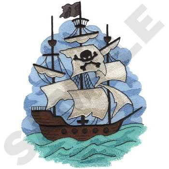 Pirate Ship Machine Embroidery Design