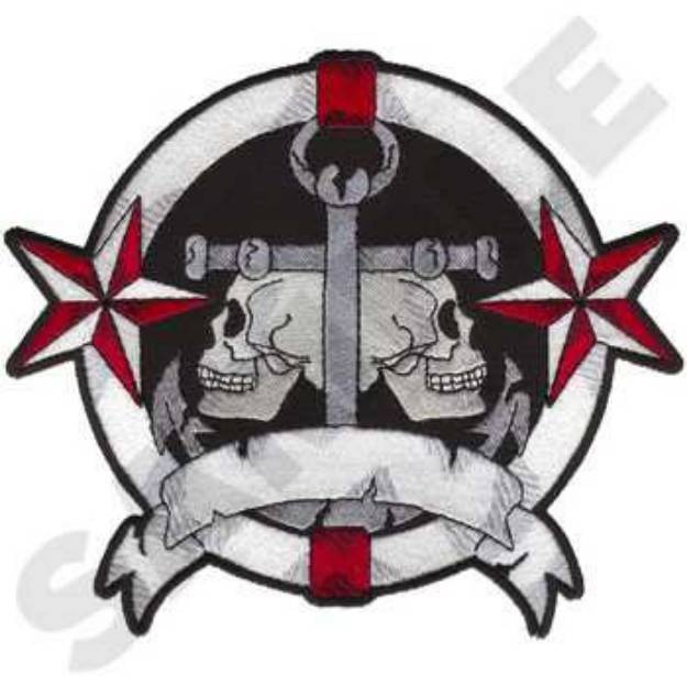 Picture of Anchor Stars & Skulls Machine Embroidery Design