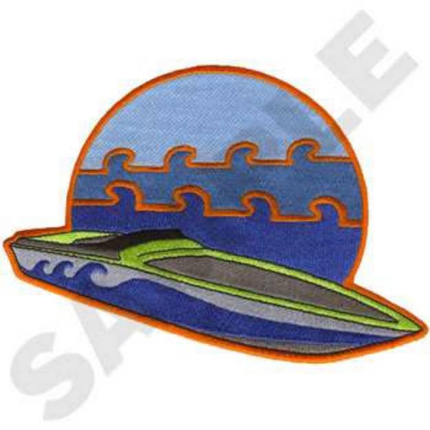 Picture of Speedboat Machine Embroidery Design