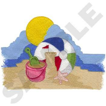 Beach Toys Machine Embroidery Design