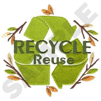 Recycle Reuse Machine Embroidery Design
