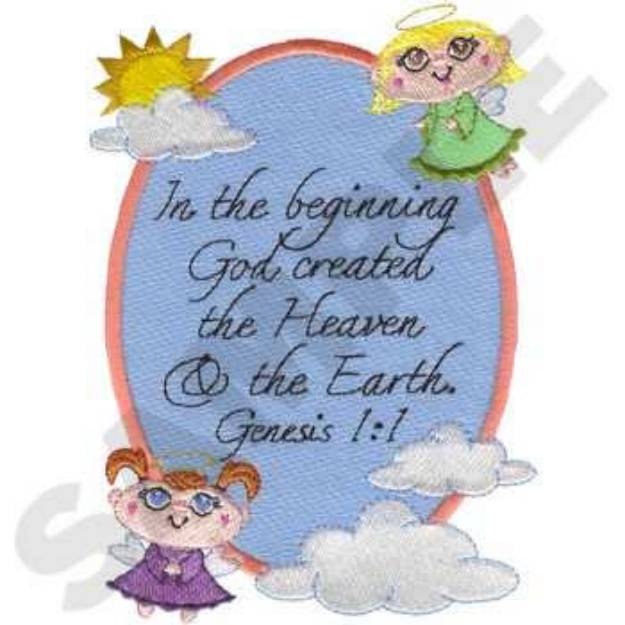 Picture of Genesis 1:1 Machine Embroidery Design