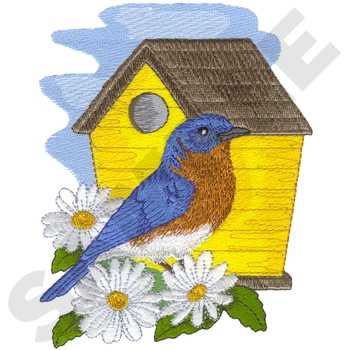 Summer Bluebird Machine Embroidery Design