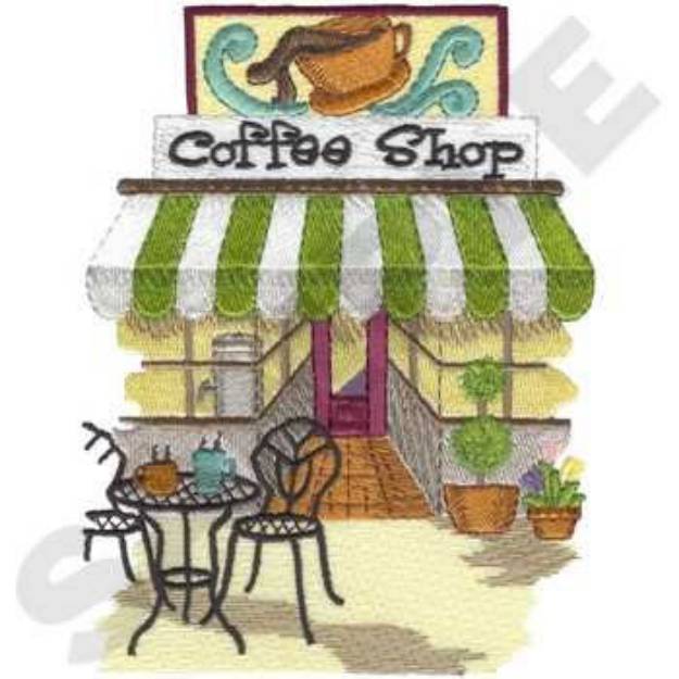 Picture of Coffee Shop Machine Embroidery Design