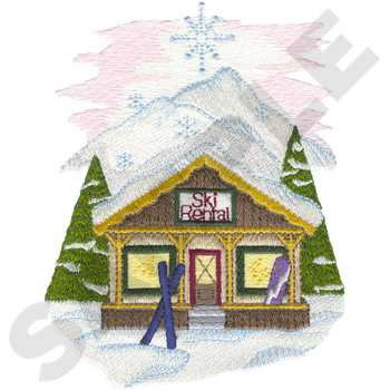Ski Rental Shop Machine Embroidery Design