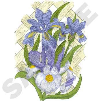 Spring Iris Machine Embroidery Design