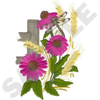 Fall Flowers Machine Embroidery Design