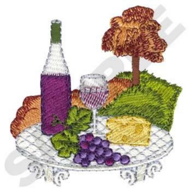 Picture of Wine Scene Machine Embroidery Design