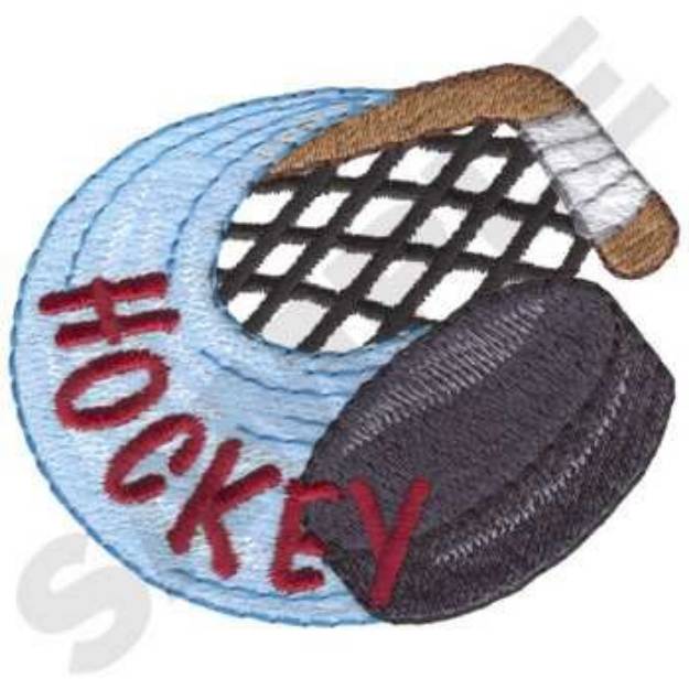 Picture of Hockey Equipment Machine Embroidery Design