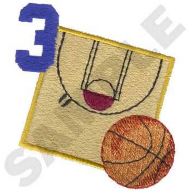 Picture of Basketball 3 Pointer Machine Embroidery Design