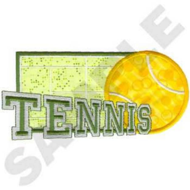Picture of Tennis Applique Machine Embroidery Design
