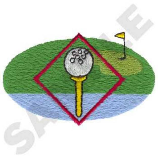 Picture of Golf Tee Scene Machine Embroidery Design