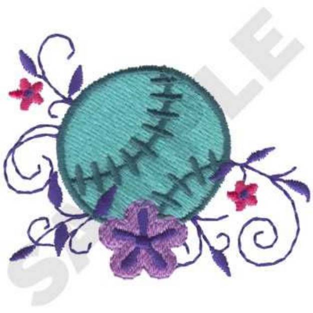 Picture of Softball Machine Embroidery Design