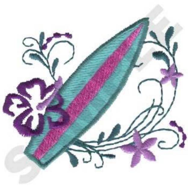 Picture of Surfboard Machine Embroidery Design