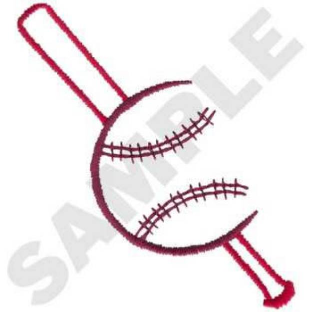 Picture of Bat And Ball Machine Embroidery Design