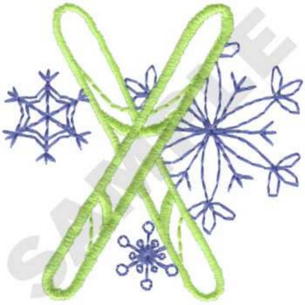 Picture of Skis Machine Embroidery Design
