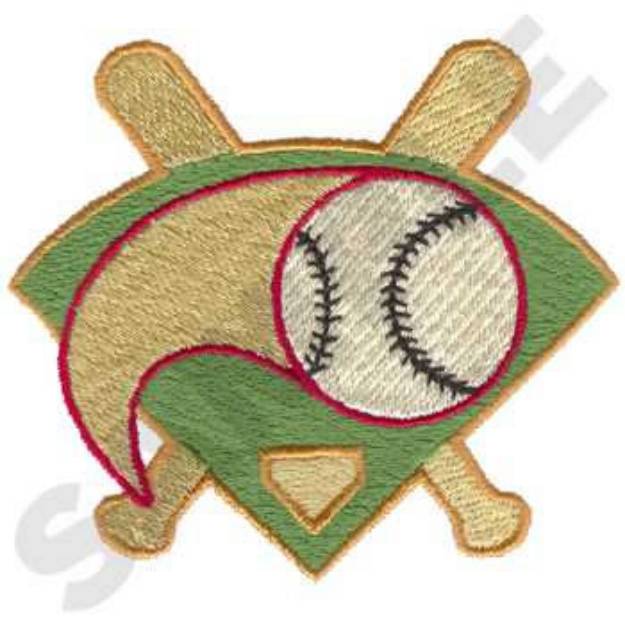 Picture of Baseball Diamond Machine Embroidery Design