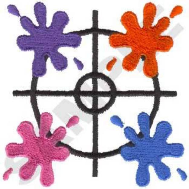 Picture of Paintball Target Machine Embroidery Design