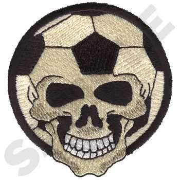 Skull Soccer Machine Embroidery Design