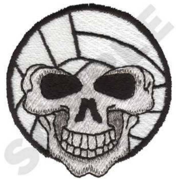 Picture of Skull Volleyball Machine Embroidery Design