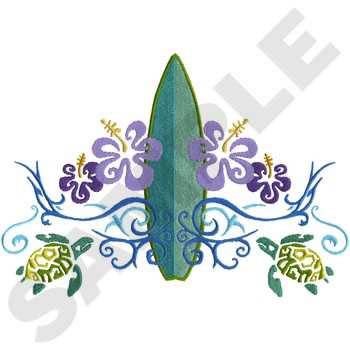 Tribal Surfing Machine Embroidery Design