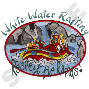 Whitewater Rafting Machine Embroidery Design