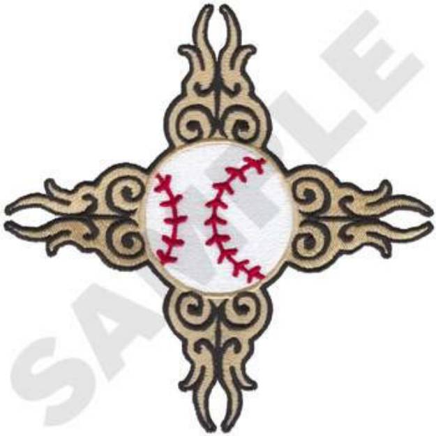 Picture of Tribal Baseball Machine Embroidery Design