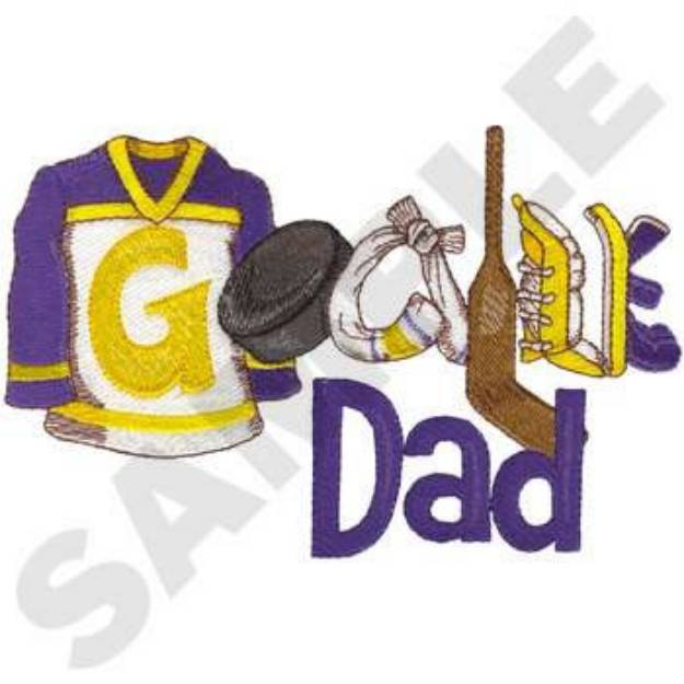 Picture of Goalie Dad Machine Embroidery Design