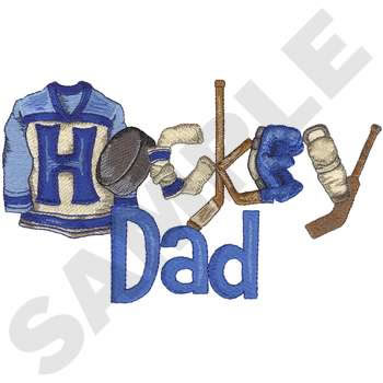 Hockey Dad Machine Embroidery Design
