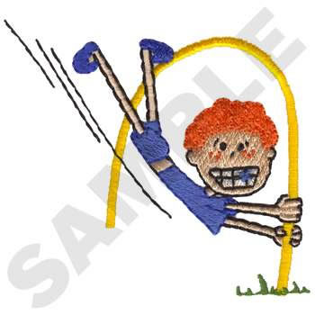 Pole Vaulting Machine Embroidery Design