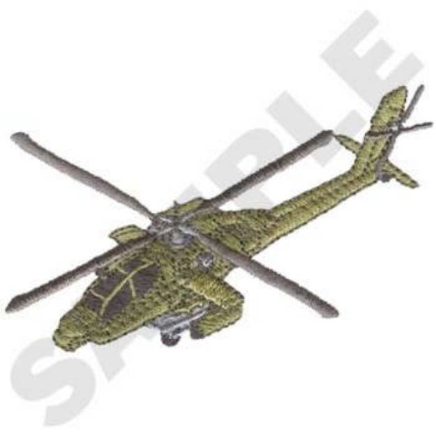 Picture of Apache Helicopter Machine Embroidery Design