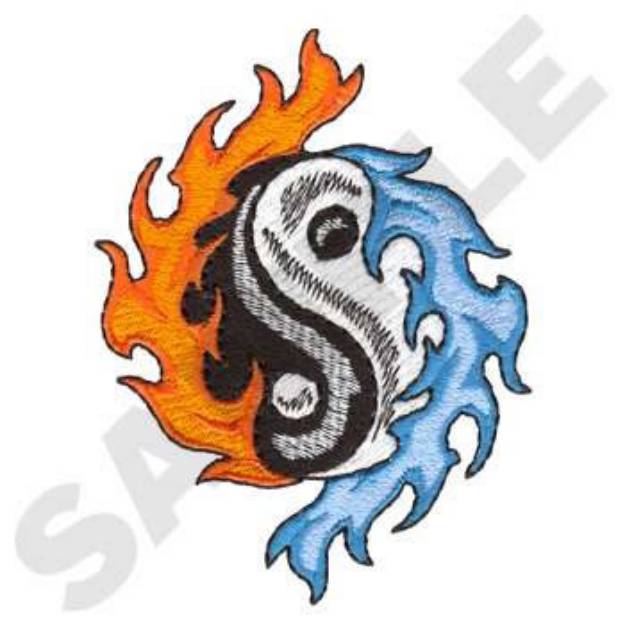 Picture of Flaming Yin Yang Machine Embroidery Design