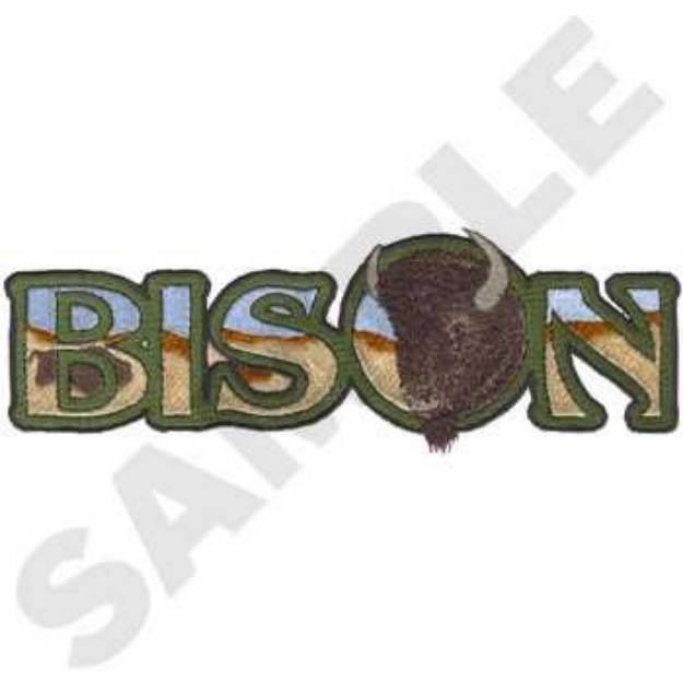 Picture of Bison Text Machine Embroidery Design