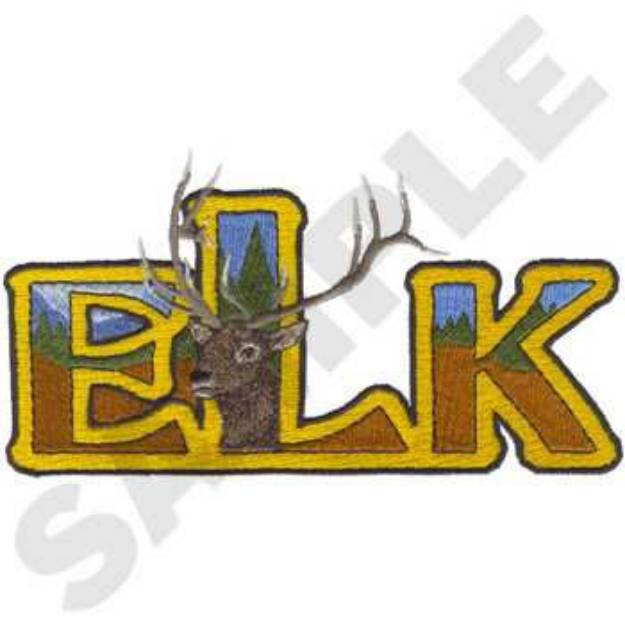 Picture of Elk Text Machine Embroidery Design