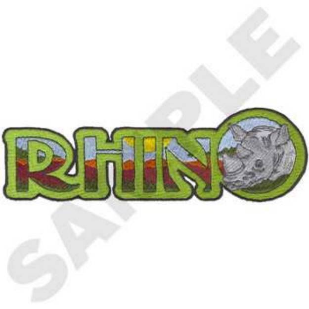 Picture of Rhino Text Machine Embroidery Design