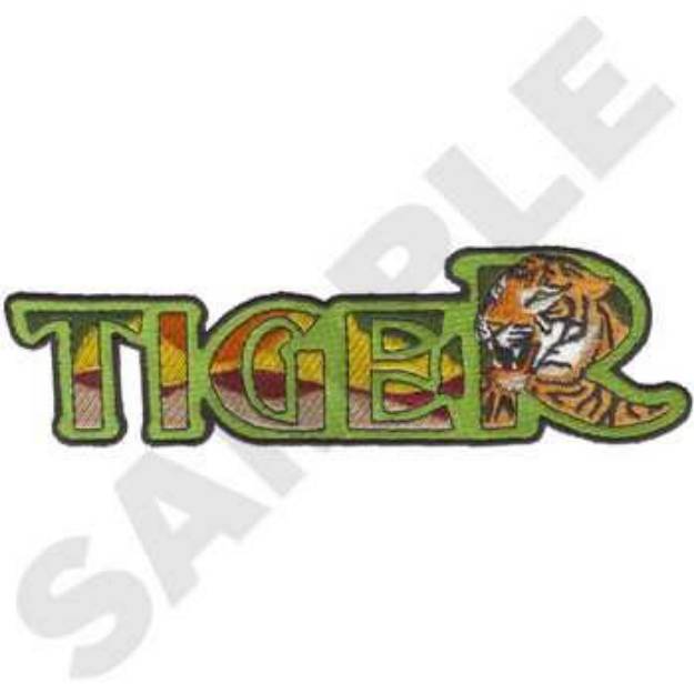 Picture of Tiger Text Machine Embroidery Design