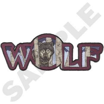 Wolf Text Machine Embroidery Design