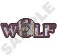 Picture of Wolf Text Machine Embroidery Design