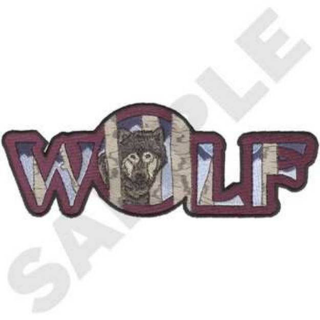 Picture of Wolf Text Machine Embroidery Design