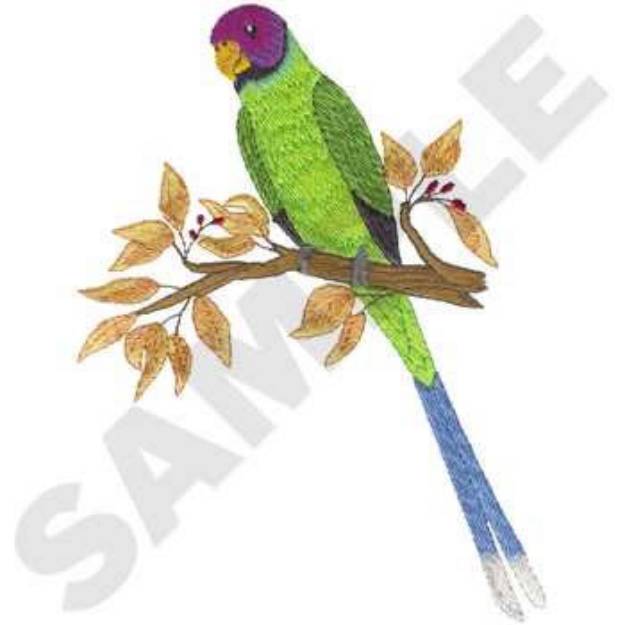 Picture of Plum Parakeet Machine Embroidery Design