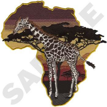 Giraffe Scene Machine Embroidery Design