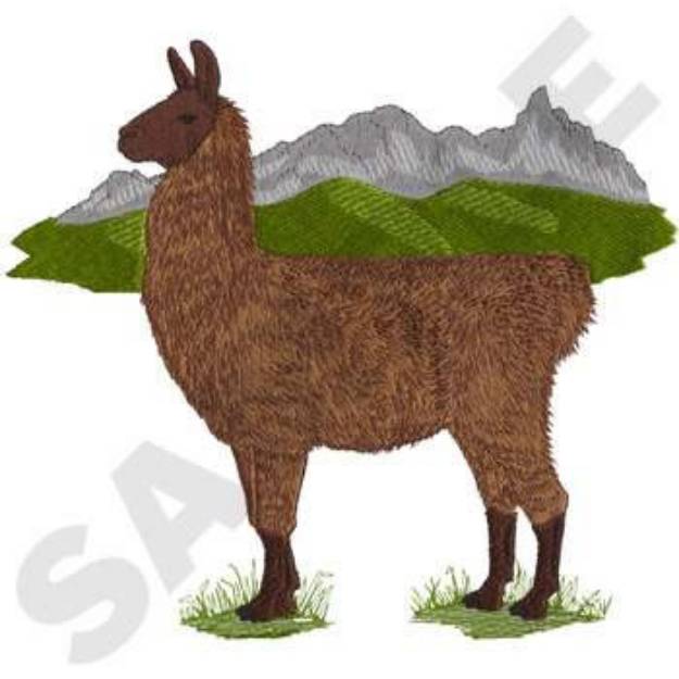 Picture of Llama Scene Machine Embroidery Design